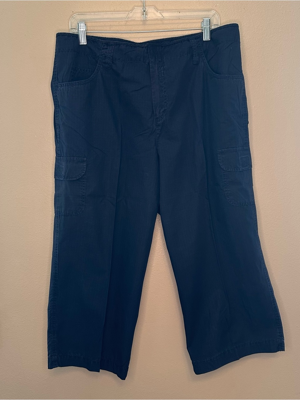 Caribbean Joe Dark Navy Wide-Leg Cargo Pants